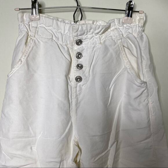 Zara High Waisted Paper Bag Pants White sz 2 - Picture 3 of 6
